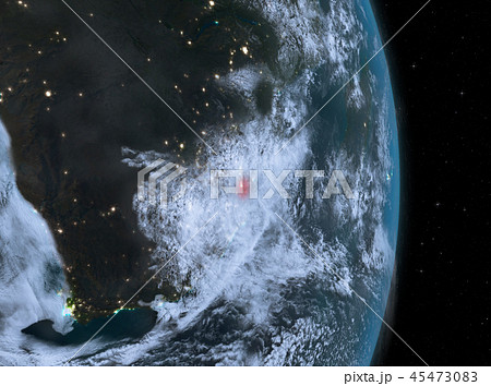 Night over Swaziland on Earth 45473083