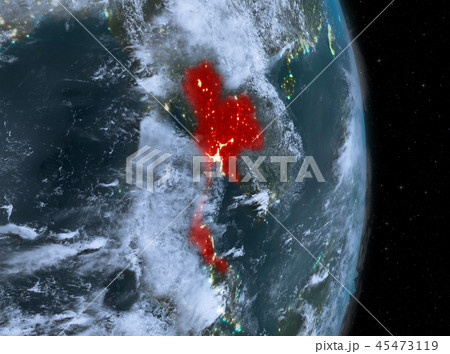 Night over Thailand on Earth 45473119