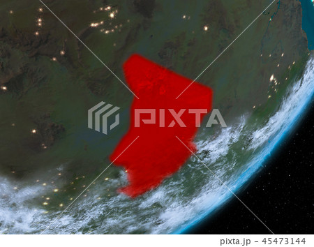 Orbit view of Chad at night 45473144