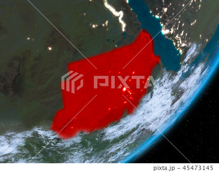 Orbit view of Sudan at night Orbit view of Sudan at night 45473145