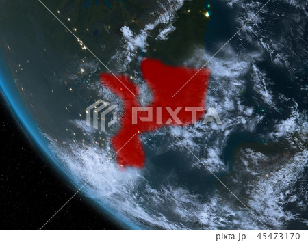 Night view of Mozambique on Earth 45473170