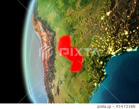 Evening view of Paraguay on Earth Evening view of Paraguay on Earth 45473386