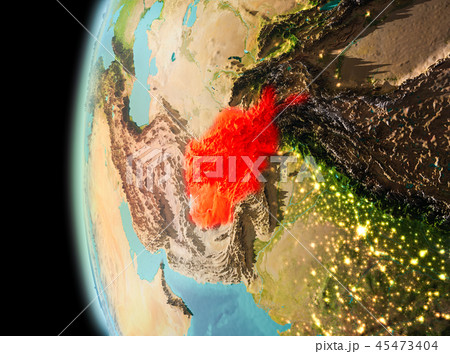 Evening view of Afghanistan on Earth 45473404