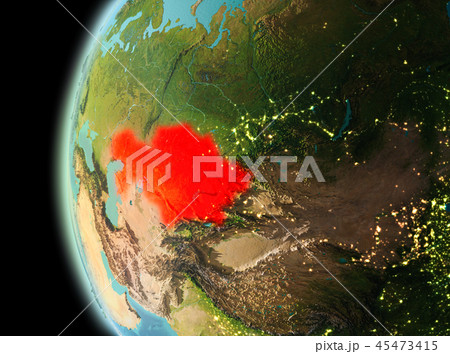 Evening view of Kazakhstan on Earth 45473415