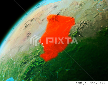 Chad from space in evening 45473475