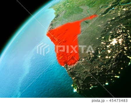 Namibia from space in evening 45473483