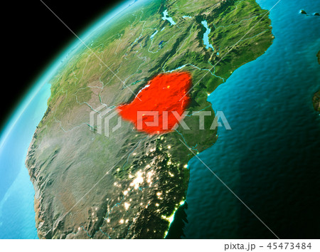 Zimbabwe from space in evening Zimbabwe from space in evening 45473484