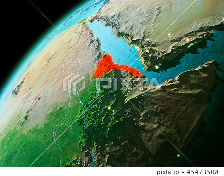 Eritrea from space in evening 45473508