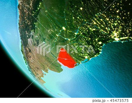 Uruguay in red in the evening 45473575
