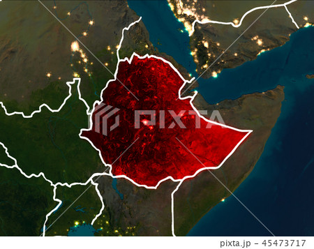Map of Ethiopia at night Map of Ethiopia at night 45473717