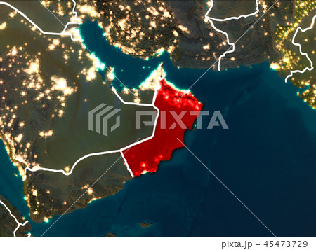 Map of Oman at night Map of Oman at night 45473729