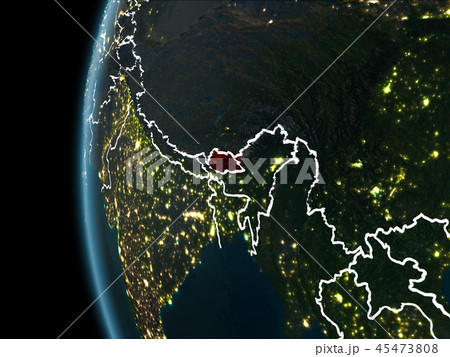 Bhutan from space at night Bhutan from space at night 45473808