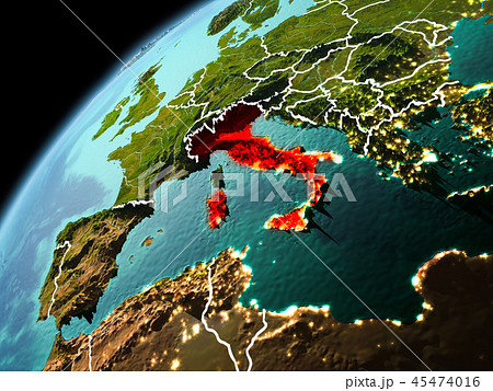 Evening view of Italy on Earth 45474016