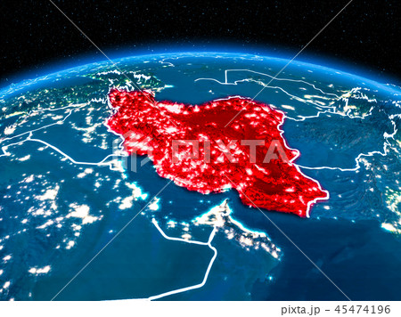 Iran from space at night Iran from space at night 45474196