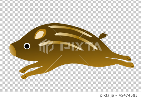 亥年年賀素材 駆ける ウリ坊 亥年年賀素材 駆ける ウリ坊 45474583