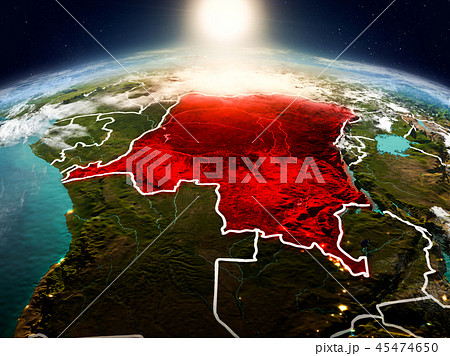Democratic Republic of Congo in sunrise from orbit 45474650