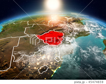 Zimbabwe in sunrise from orbit 45474659