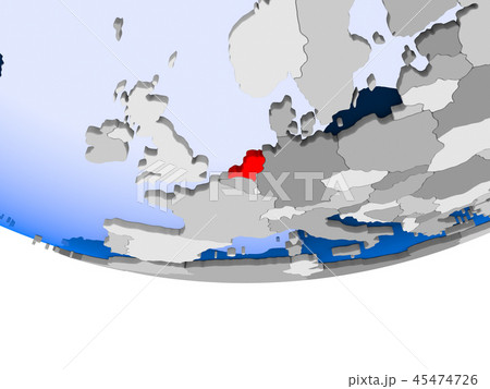 Netherlands on globe 45474726
