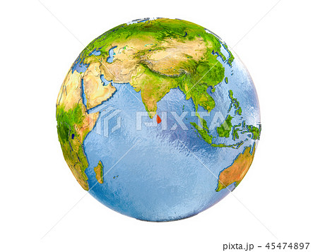 Sri Lanka on globe isolated 45474897