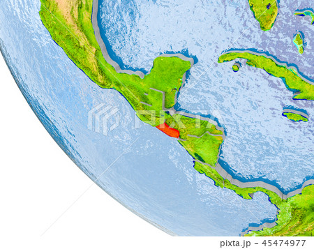 El Salvador on globe 45474977