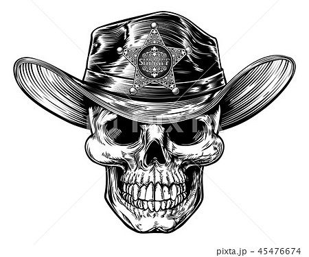 Vintage Style Skull Sheriff 45476674