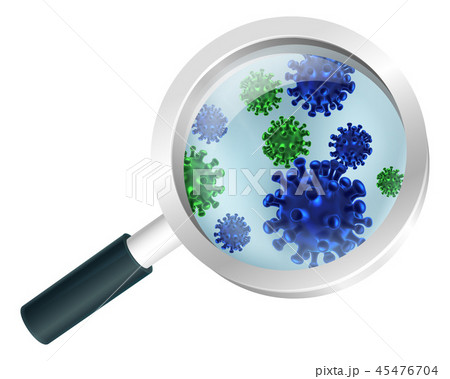 Bacteria or Virus Under A Magnifying Glass 45476704
