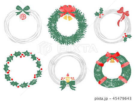 クリスマスリースフレーム3のイラスト素材 45479643 Pixta