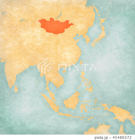 Map of East Asia - Mongolia 45480372