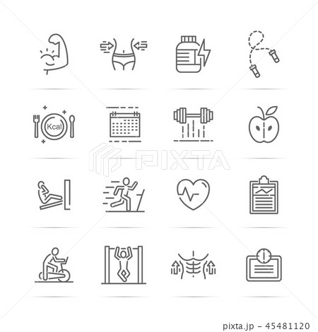 bodybuilding vetor line icons bodybuilding vetor line icons 45481120