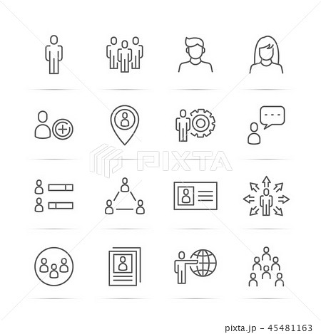 people vector line icons 45481163