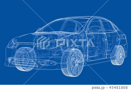 Concept car. Vector rendering of 3d Concept car. Vector rendering of 3d 45481808