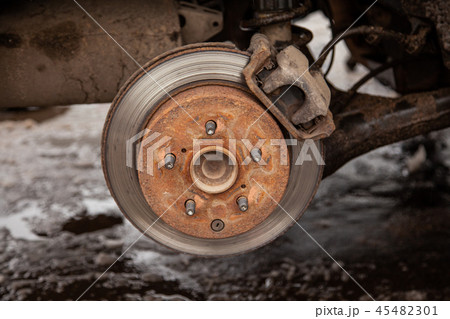 Old brake disc in the car, security Old brake disc in the car, security 45482301