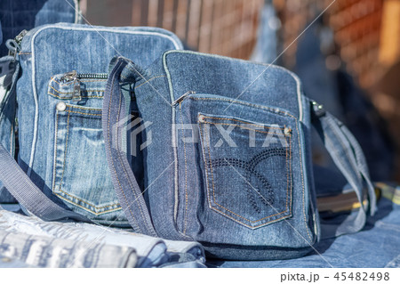 Blue denim bags with a pocket 45482498