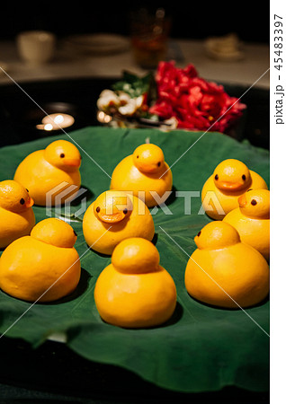 Duck shaped Baozi chinese steamed buns Duck shaped Baozi chinese steamed buns 45483397