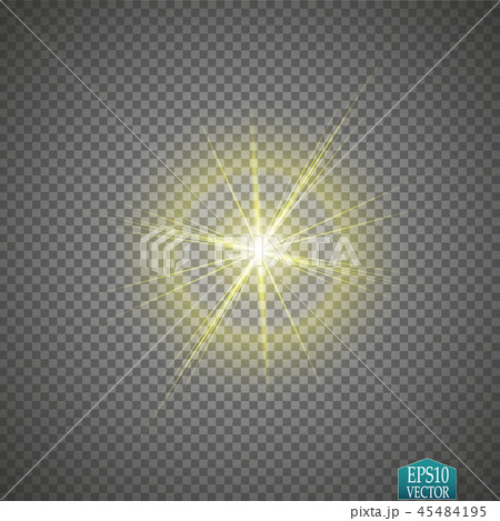 Glow light effect. Star burst with sparkles. Golden glowing lights 45484195