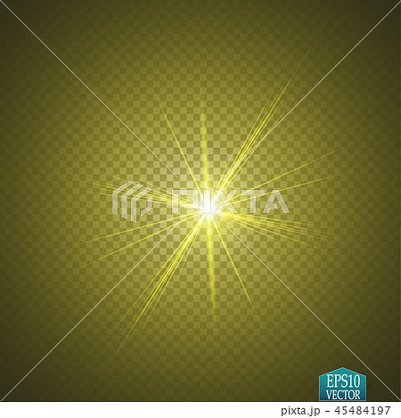 Glow light effect. Star burst with sparkles. Golden glowing lights 45484197