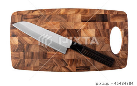 cutting board and knife 45484384