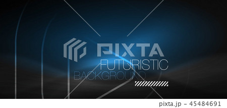 Dark black abstract background with neon colors and lines 45484691