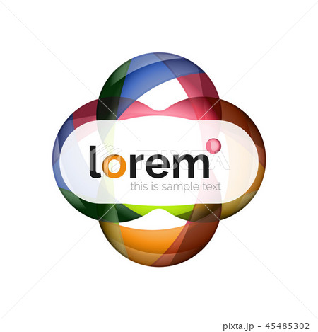 Abstract geometric design logo made of flowing elements 45485302