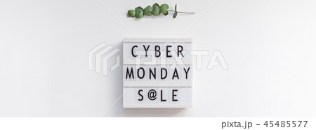 Cyber Monday sale text on white lightbox 45485577