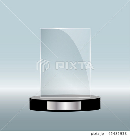 Empty glass award isolated, transparent trophy template. Vector element, eps10 45485938