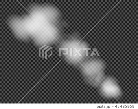 Fog or smoke isolated transparent special effect. White vector cloudiness, mist or smog background 45485959