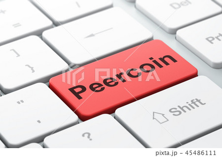 Blockchain concept: Peercoin on computer keyboard background Blockchain concept: Peercoin on computer keyboard background 45486111