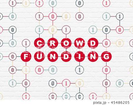 Business concept: Crowd Funding on wall background Business concept: Crowd Funding on wall background 45486205