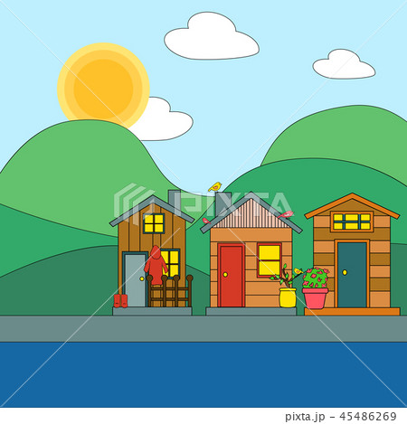 Spring landscape. Vector illustration Spring landscape. Vector illustration 45486269