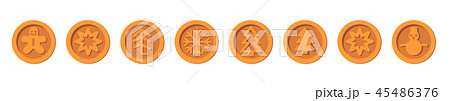 Santa Claus crypto currency Christmas winter new year holiday coins bronze vector set for Christmas Santa Claus crypto currency Christmas winter new year holiday coins bronze vector set for Christmas 45486376