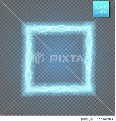 Magic fantasy portal. Futuristic teleport. Light effect. Blue candles rays of a night scene with 45486463