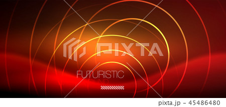 Neon glowing techno lines, hi-tech futuristic abstract background template with square shapes 45486480