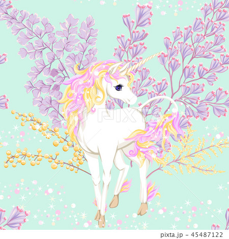 Seamless pattern, background with unicorn Seamless pattern, background with unicorn 45487122