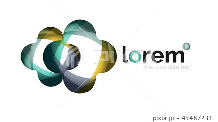 Abstract geometric design logo made of flowing elements Abstract geometric design logo made of flowing elements 45487231
